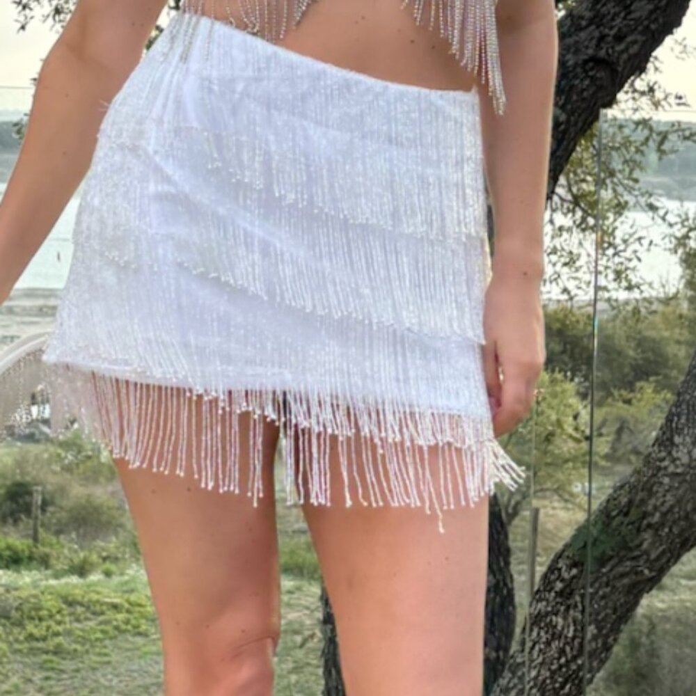 Show Me Your Mumu Swift Fringe Beaded Bachelorette Party Skort/Skirt !